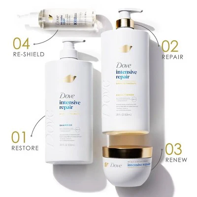 Dove Beauty Intensive Repair Hair Shampoo Pump with Glutamic Amino Serum & Bio-Protein Care 28 fl oz - New - Image 8