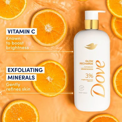 Dove Beauty Serum Body Wash for Women with 3% Brightening Serum + Vitamin C Glow Recharge  18.5 fl oz - Imperfect Container - Image 3