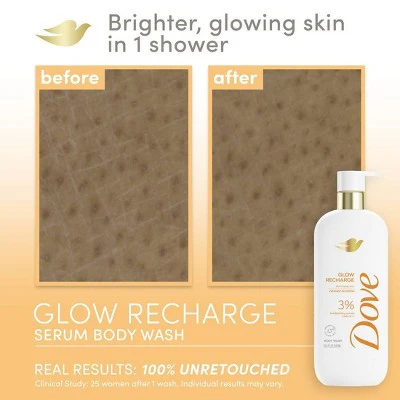Dove Beauty Serum Body Wash for Women with 3% Brightening Serum + Vitamin C Glow Recharge  18.5 fl oz - Imperfect Container - Image 5