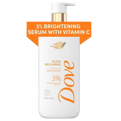 Dove Beauty Serum Body Wash for Women with 3% Brightening Serum + Vitamin C Glow Recharge  18.5 fl oz - Imperfect Container - Image 8