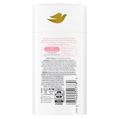 Dove Beauty Whole Body Solid Deodorant Anti-Chafe Stick Raspberry & Rose 2.6oz - New - Image 3