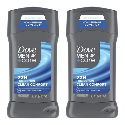 Dove Men+Care 72-Hour Antiperspirant Deodorant Stick Clean Comfort 2.7oz/2ct - Missing Box