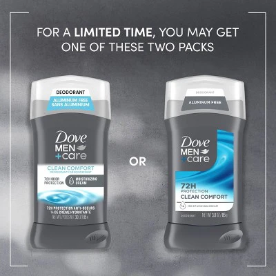 Dove Men+Care Solid Deodorant Stick Clean Comfort 3oz - New - Image 3