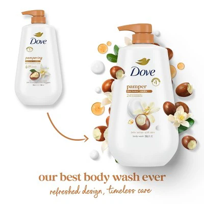 Dove Pamper Body Wash Pump Shea Butter & Vanilla 24hr Lotion-Soft Skin 30.6 fl oz - New - Image 4