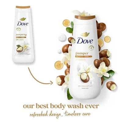 Dove Pamper Body Wash Shea Butter & Vanilla 24hr Lotion-Soft Skin 20 fl oz - New - Image 5