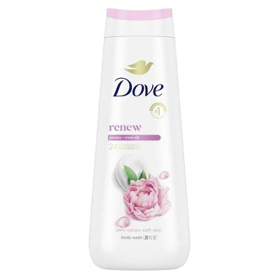 Dove Renew Body Wash Peony & Rose Oil 24hr Lotion-Soft Skin Vegan 20 fl oz - New