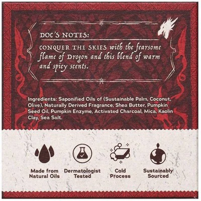 DR. SQUATCH Men's All Natural Bar Soap Dragon's Blaze 5oz - Imperfect Box - Image 2