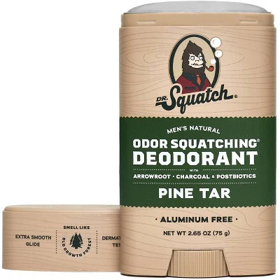 DR. SQUATCH Men's Natural Solid Deodorant Pine Tar 2.65oz - Imperfect Container - Image 3