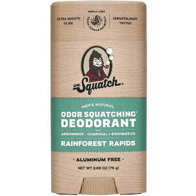 DR. SQUATCH Men's Natural Solid Deodorant Rainforest Rapids 2.65oz - New