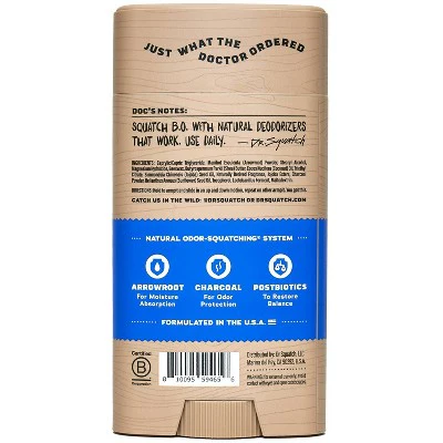 DR. SQUATCH Men;s Natural Solid Deodorant Fresh Falls 2.65oz - New - Image 2