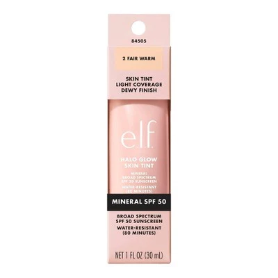 e.l.f. Halo Glow Skin Tint Foundation Mineral SPF 50 2 Fair Warm 1 fl oz - Imperfect Box - Image 12