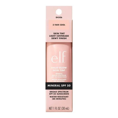 e.l.f. Halo Glow Skin Tint Light Coverage Foundation Mineral SPF 50 3 Fair Cool 1 fl oz - Imperfect Box - Image 12