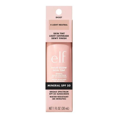e.l.f. Halo Glow Skin Tint Light Coverage Foundation Mineral SPF 50 4 Light Neutral 1 fl oz - Imperfect Box - Image 12