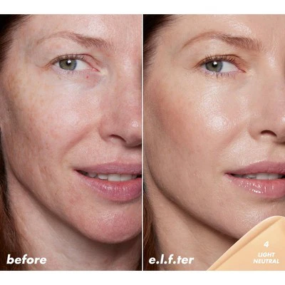 e.l.f. Halo Glow Skin Tint Light Coverage Foundation Mineral SPF 50 4 Light Neutral 1 fl oz - Imperfect Box - Image 3