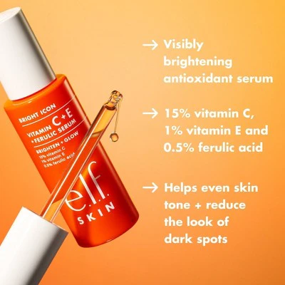 e.l.f. SKIN Bright Icon Vitamin C + E + Ferulic Face Serum 1 fl oz - Imperfect Box - Image 4