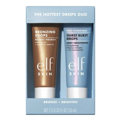 e.l.f. SKIN The Hottest Drops Duo Bronzing Drops & Holy Hydration 2ct/0.33oz - Imperfect Box