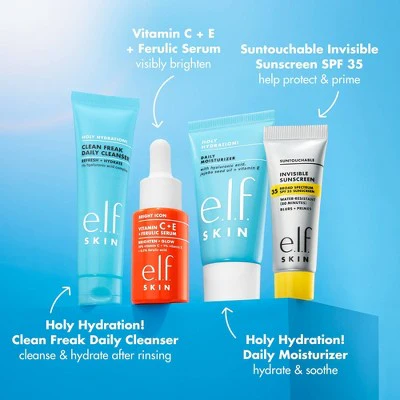 e.l.f. SKIN Wake the e.l.f. Up! Skincare Holiday Gift Kit 4ct - Imperfect Box - Image 5