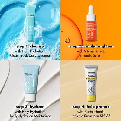 e.l.f. SKIN Wake the e.l.f. Up! Skincare Holiday Gift Kit 4ct - Imperfect Box - Image 7