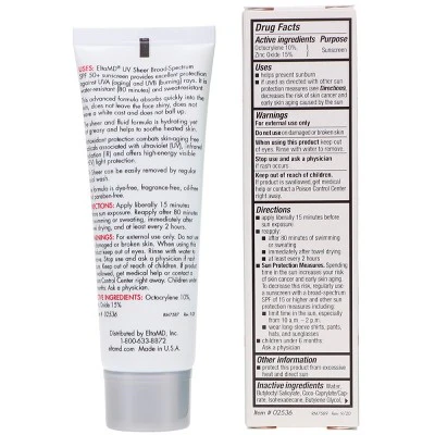 EltaMD UV Sheer Broad-Spectrum SPF 50+ Facial Sunscreen 1.7 oz - Imperfect Box - Image 8