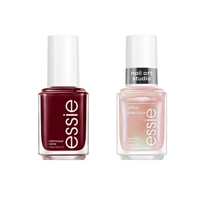 essie Nail Art Studio Berry Nail Polish Set Holiday Duo Makeup Bag 2pc - New - Image 2