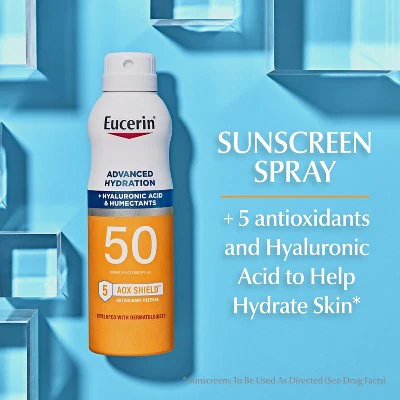 Eucerin Advanced Hydration Sunscreen Spray SPF50 6oz - Imperfect Container - Image 4