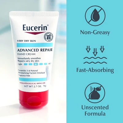 Eucerin Advanced Repair Hand Cream Unscented 2.7oz/1ct - New - Image 10