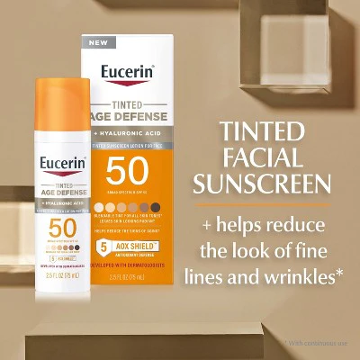 Eucerin Age Defense Face Sunscreen Tinted Lotion SPF 50 2.5 fl oz - Imperfect Box - Image 17