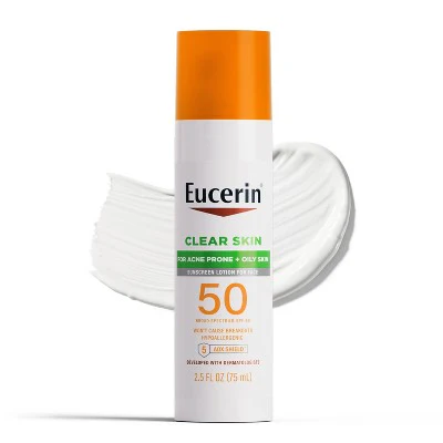 Eucerin Face Clear Skin Sunscreen Lotion SPF 50 2.5 fl oz - Imperfect Box