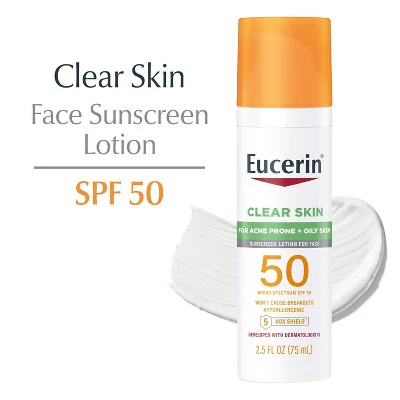 Eucerin Face Clear Skin Sunscreen Lotion SPF 50 2.5 fl oz - Imperfect Box - Image 16