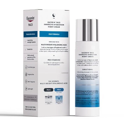 Eucerin Immersive Hydration Face Night Cream 2.5oz - New - Image 3