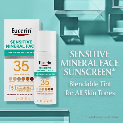 Eucerin Sensitive Tinted Mineral Face Sunscreen SPF 35 1.7 fl oz - Imperfect Box - Image 15