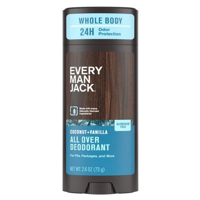 Every Man Jack All Over Solid Deodorant Coconut + Vanilla 2.6oz - New - Image 2