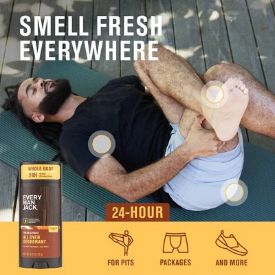 Every Man Jack All Over Solid Deodorant Fresh Citrus 2.6oz - New - Image 5