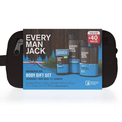 Every Man Jack Mountain Air Holiday Body Dopp Bag Gift Set 3ct - New - Image 2