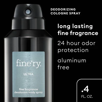 fine'ry. Men's Deodorant Spray Ultra 4oz - Imperfect Container - Image 8