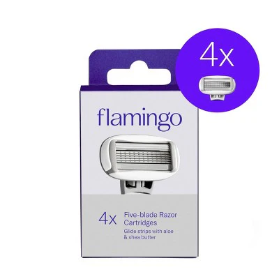 Flamingo Women's Razor Blade Refills 5-Blade Refill Cartridges 4ct - Imperfect Box