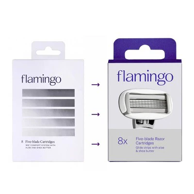 Flamingo Women's Razor Blade Refills 5-Blade Refill Cartridges 8ct - Imperfect Box - Image 2