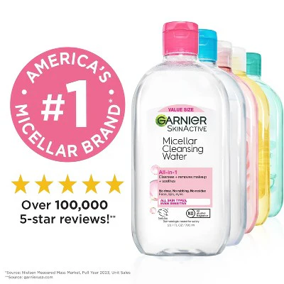 Garnier Micellar Water Hydrating Facial Cleanser & Makeup Remover Basic Cleansing 23.7 fl oz - New - Image 7