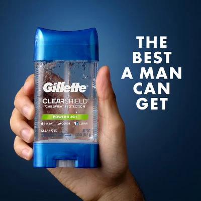 Gillette 72 Hours Sweat Protection Clear Gel Antiperspirant & Deodorant for Men Power Rush 2pk/3.8oz - New - Image 2