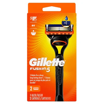 Gillette Fusion5 Men's Razor + 2 Razor Blade Refills - Imperfect Box - Image 2