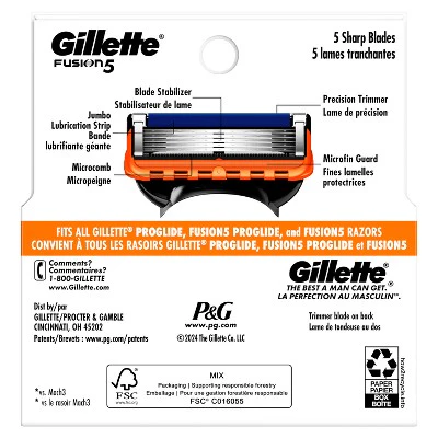 Gillette Fusion5 Men's Razor Blade Refills 4ct - Missing Box - Image 9