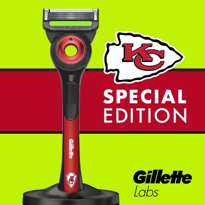 Gillette Labs Mens Special NFL Chiefs Edition Shaving Razor with 4 Refills and Magnetic Stand - New - Image 8