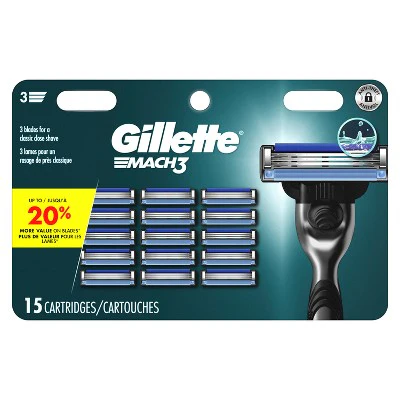 Gillette Mach3 Men's Razor Blade Refills 15ct - Imperfect Box - Image 2