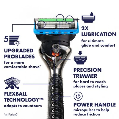 Gillette ProGlide Power Razor for Men 1 Gillette Power Razor Handle + 1 Blade Refill - New - Image 2