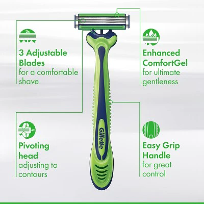 Gillette Sensor3 Sensitive Men's Disposable Razors 8ct - Imperfect Box - Image 12