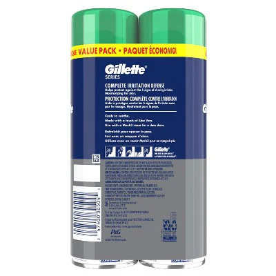 Gillette Series Sensitive Soothing with Aloe Vera Men's Shave Gel 7oz/2pk - New - Image 10
