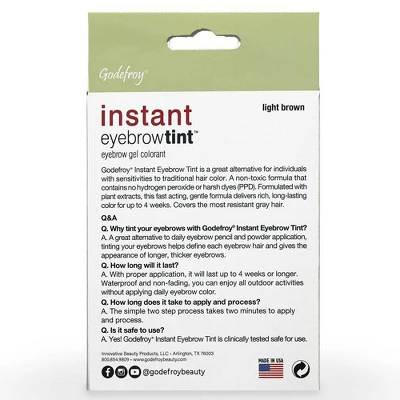 Godefroy Instant Eyebrow Tint Application Kit Light Brown 3ct - Imperfect Box - Image 6