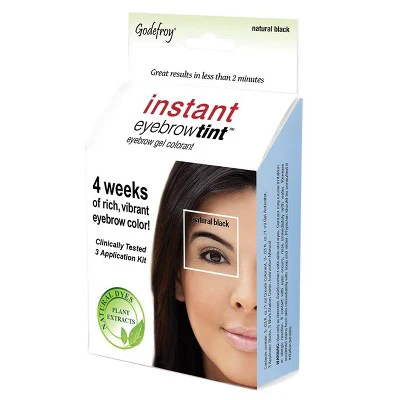 Godefroy Instant Eyebrow Tint Application Kit Natural Black 3ct - New