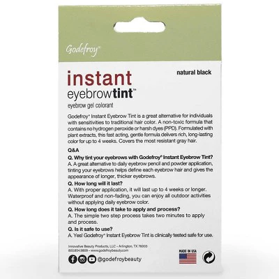 Godefroy Instant Eyebrow Tint Application Kit Natural Black 3ct - New - Image 6