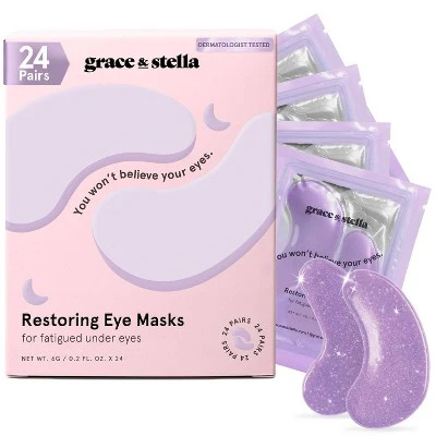 Grace & Stella Restoring Under Eye Masks Purple 24ct - Imperfect Box